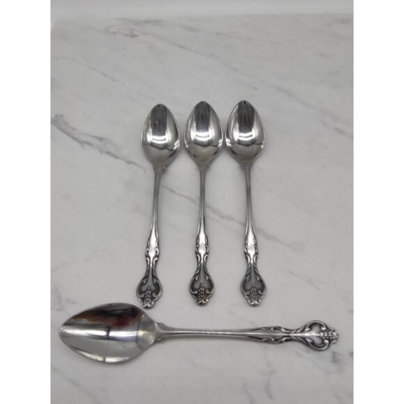 Lot Of 4 EPIC Stainless Oval Place Soup Spoon Masquerade Vintage 7 3/8" Japan - Picture 5 of 10